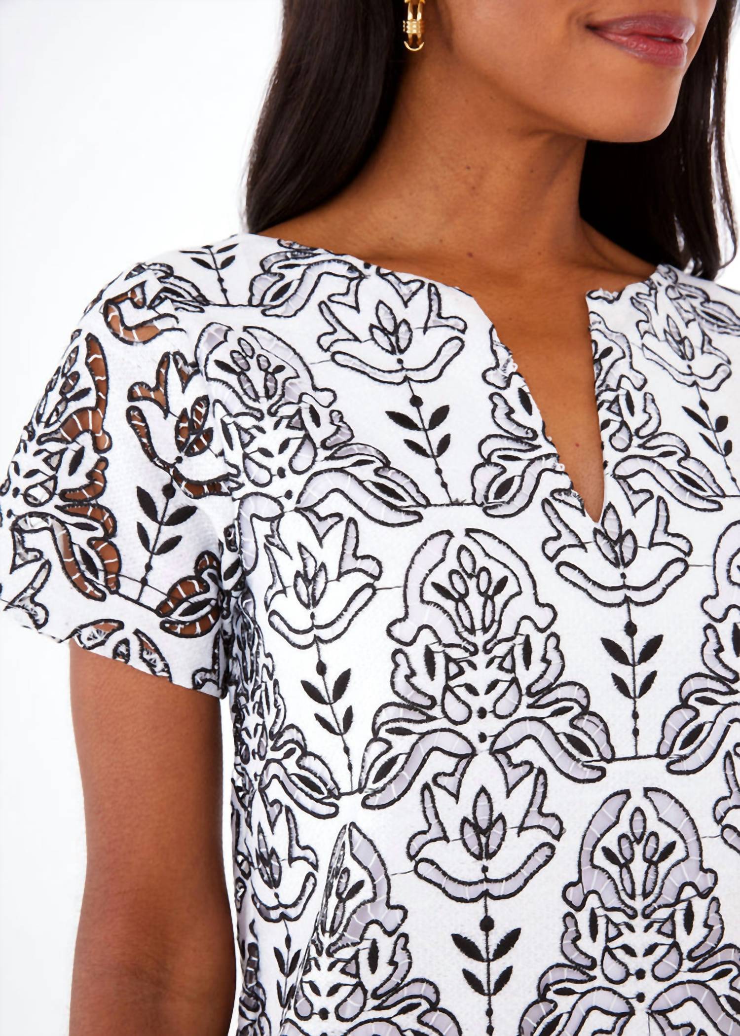 ABBEY GLASS Lulu Mini Dress in black white - women's dress - alternate view