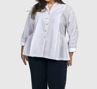 ALEMBIKA Addison Peplum Blouse in white - women's blouse - view 10