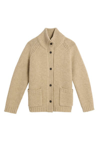 DEMYLEE New York Kamila Chunky Cardigan in oatmeal - women's cardigan - detail view
