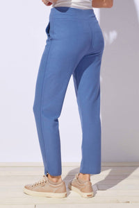 ESCAPE BY HABITAT Butter Rib Knit Saturday Pants in denim - women's pants - detail view
