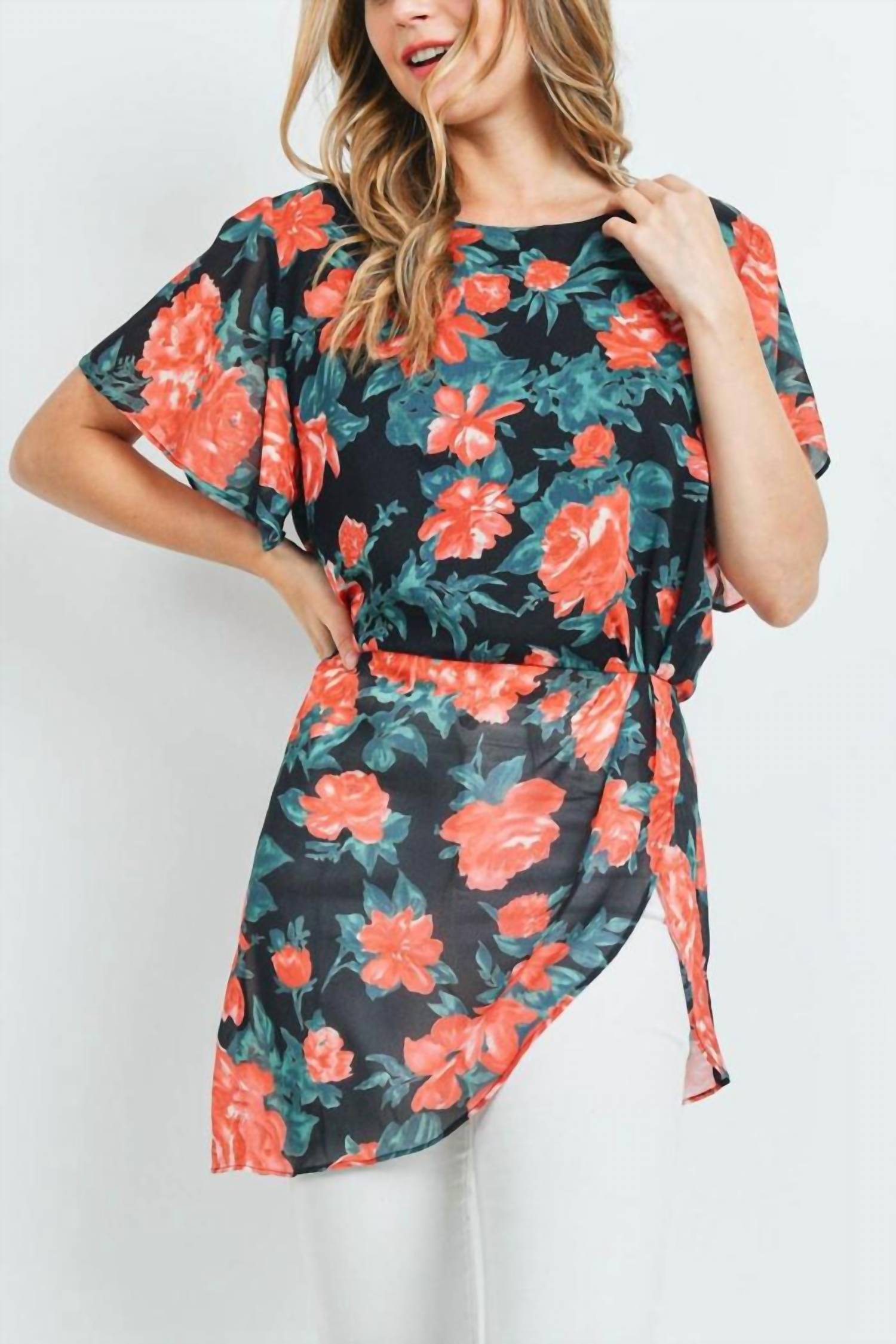 Mittoshop - Short Sleeve Floral Top
