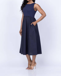 Elliott Lauren - Double Up Rib Knit Midi Dress