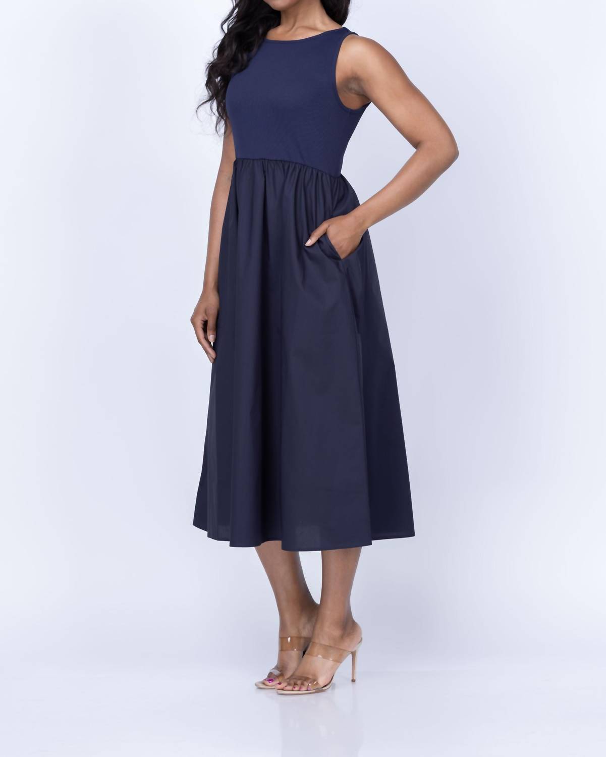 Elliott Lauren - Double Up Rib Knit Midi Dress
