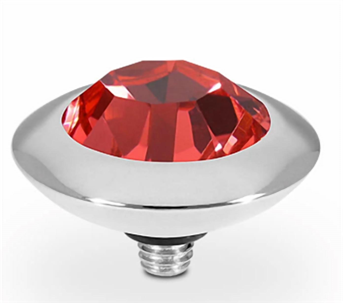 Qudo Women's Tondo 13mm Jewelry Topper in padparadscha silver - women's jewelry