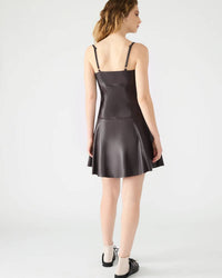 STEVE MADDEN Abbot Faux Leather Mini Dress in dark espresso - women's dress - alternate view