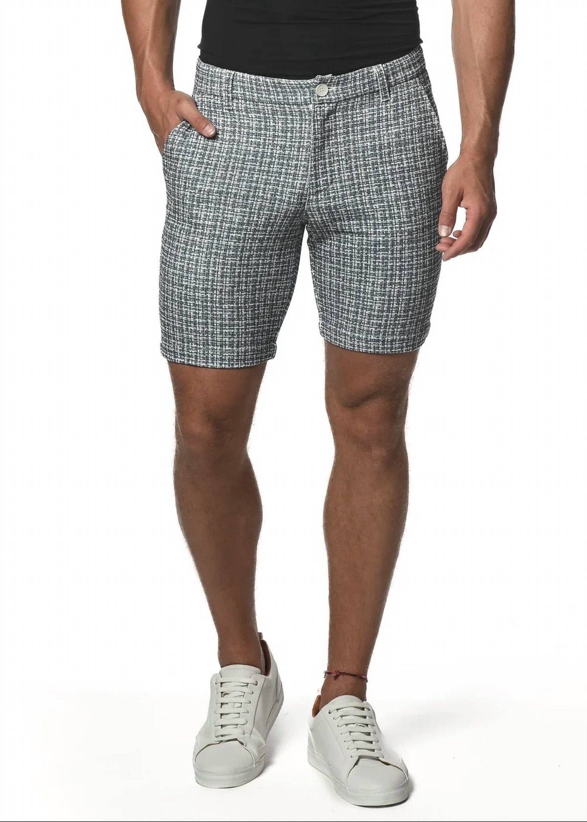 Postmarc - Men's Micro Check 8" Inseam Stretch Knit Printed Checks Short