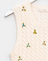 By Together - Flower Knit Sweater Vest