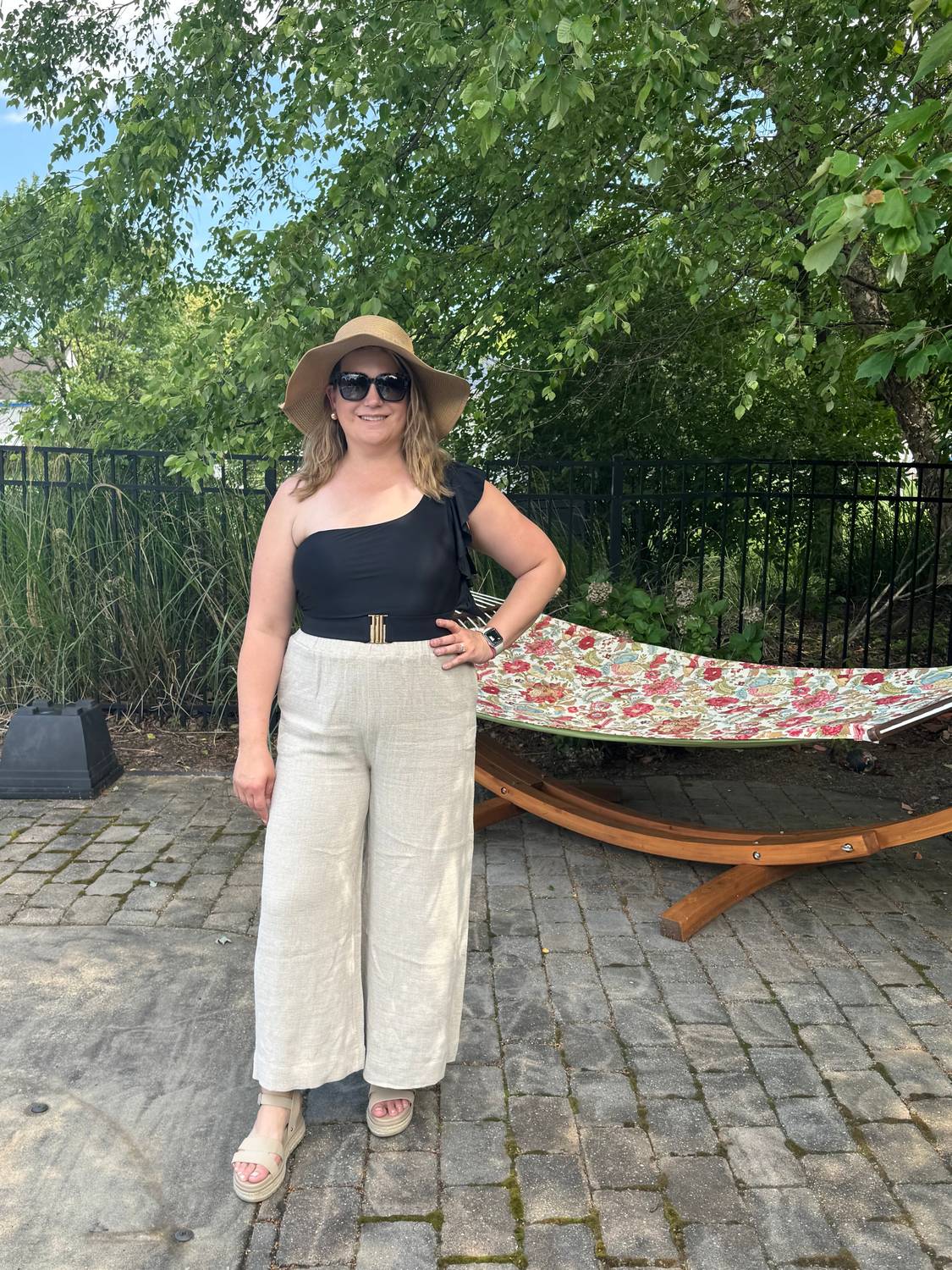 Before You Collection Summer Wide Leg Pants in sand - women's pants - alternate view