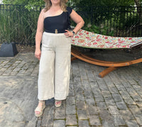 Before You Collection Summer Wide Leg Pants in sand - women's pants - detail view
