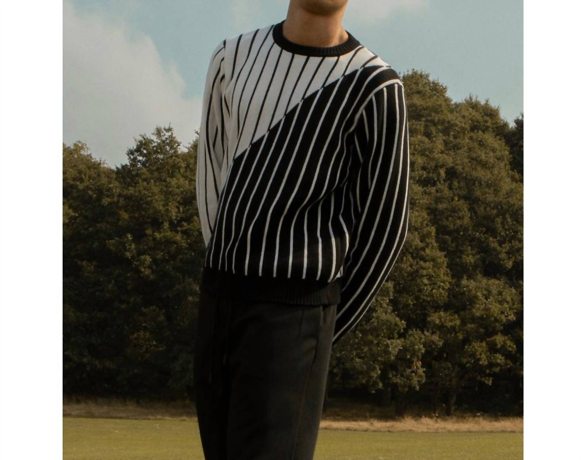 Ingmarson - Thin Striped Diagonal Wool & Cashmere Jumper