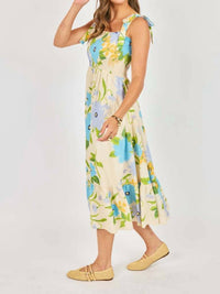 Sadie & Sage Fresh Cut Floral Midi Dress in cream multi - women's dress - view 4