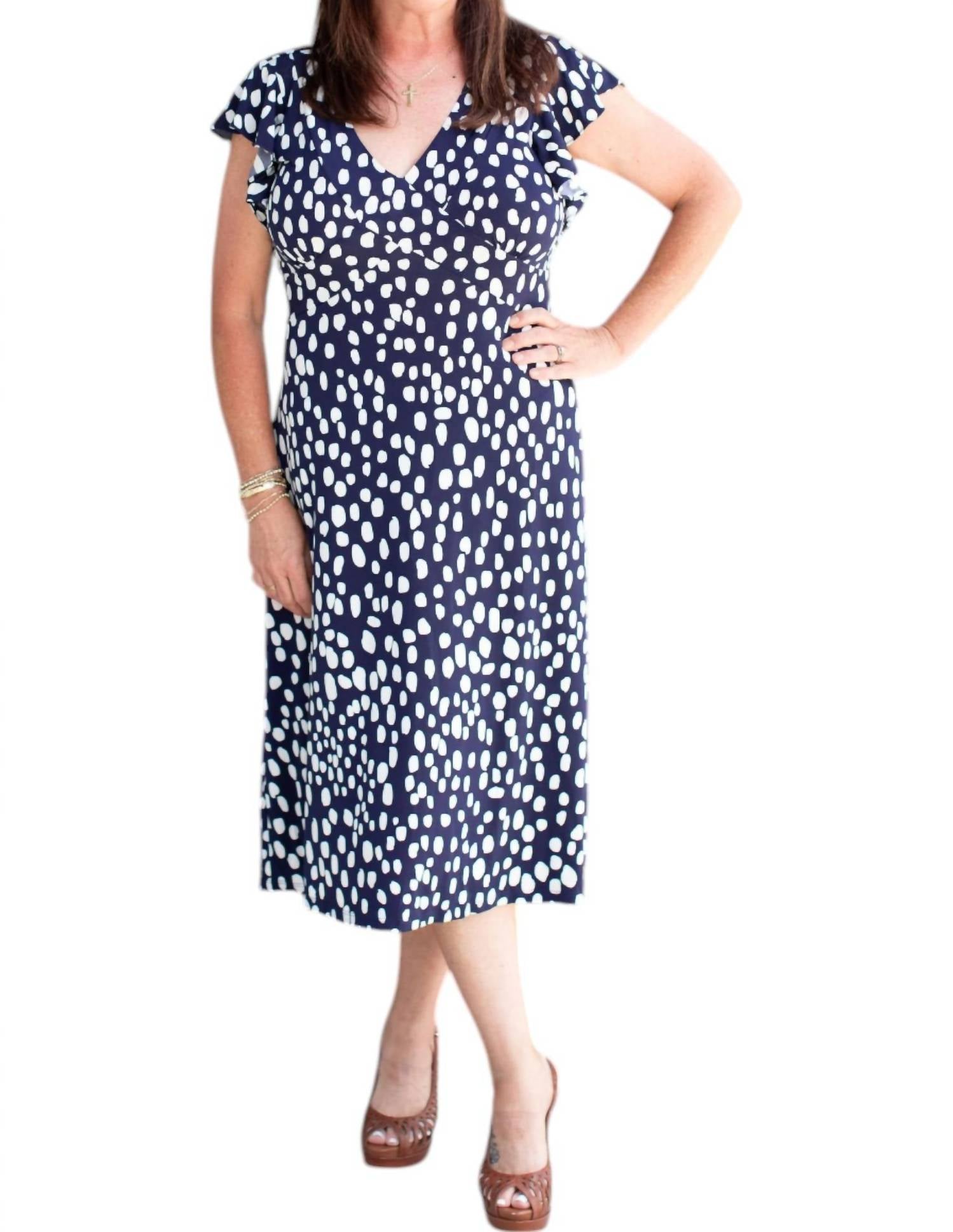 London Times - Ruffle Midi Dress