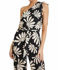 Gilli - Floral One Shoulder Tie Strap Wide Leg Jumpsuit