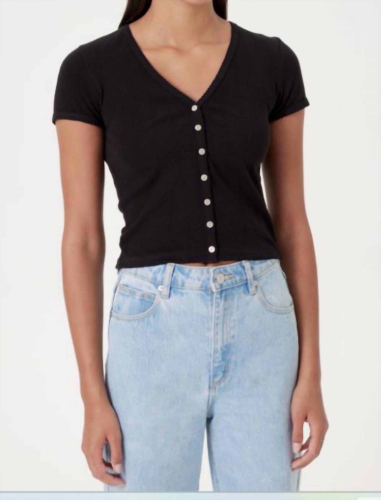 Goldie Tees - Ellie Pointelle Short Sleeve Cardigan