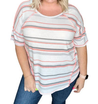 Sew In Love - Round Neck Drop Shoulder Striped Top