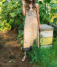 Milk & Honey - Bohéme Slip Dress With Bees And Sunflowers