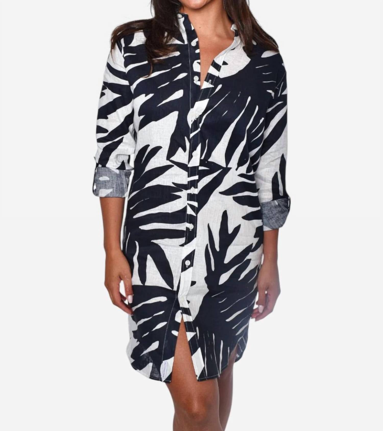 Emily Phillips - Leaf Print Girlfriend Midi Dress