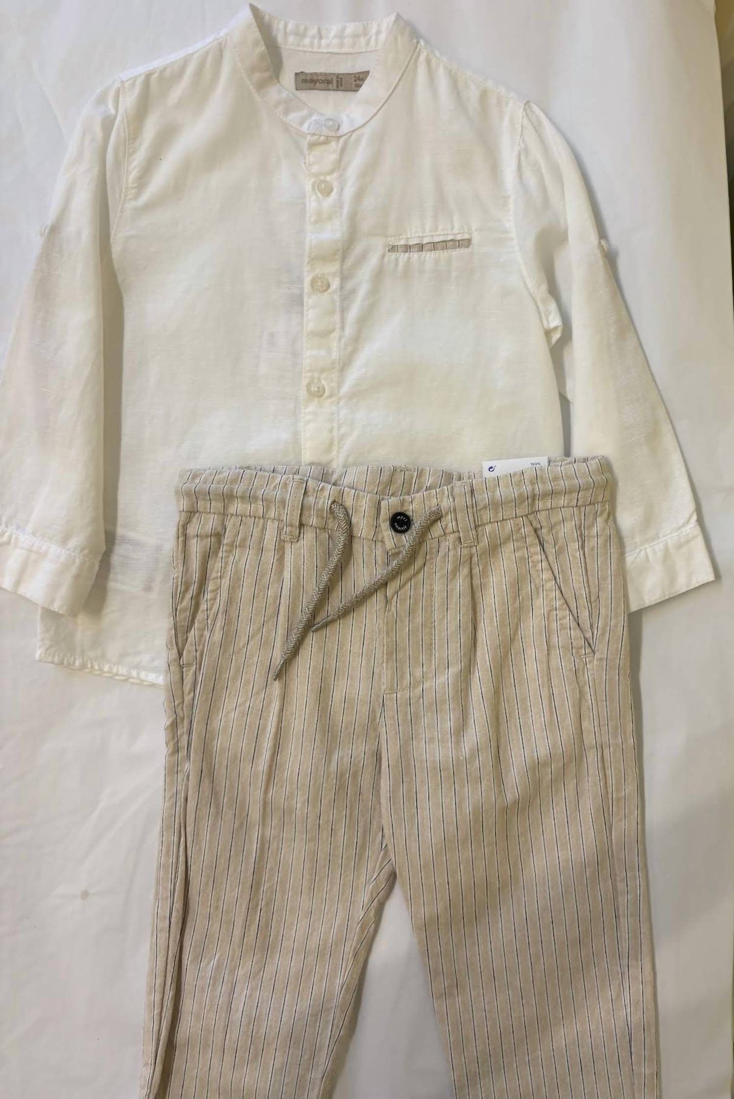 Mayoral - Boy's Linen Striped Pants Set