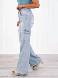 Risen - High Rise Wide Leg Cargo Jeans