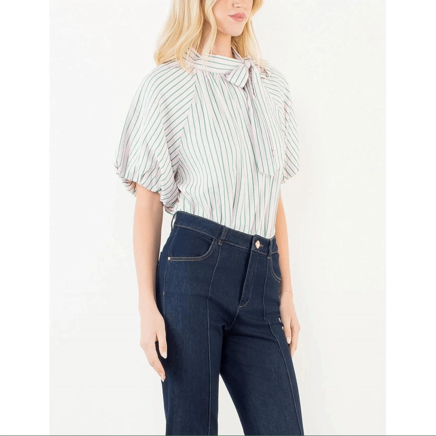 Thml - Puff Sleeve Stripe Top