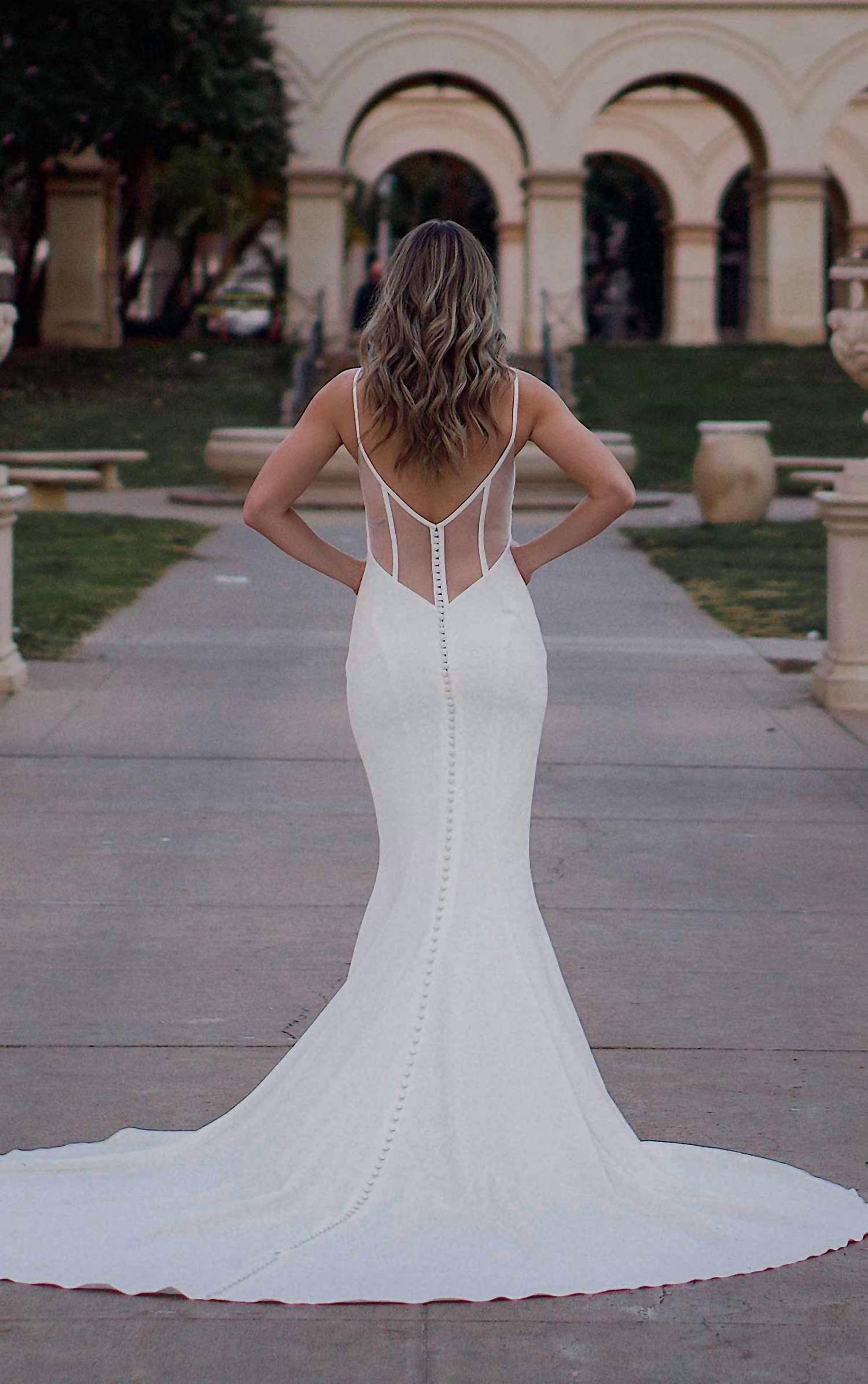 Essence Of Australia - V-neckline Fit-and-flare Wedding Dress