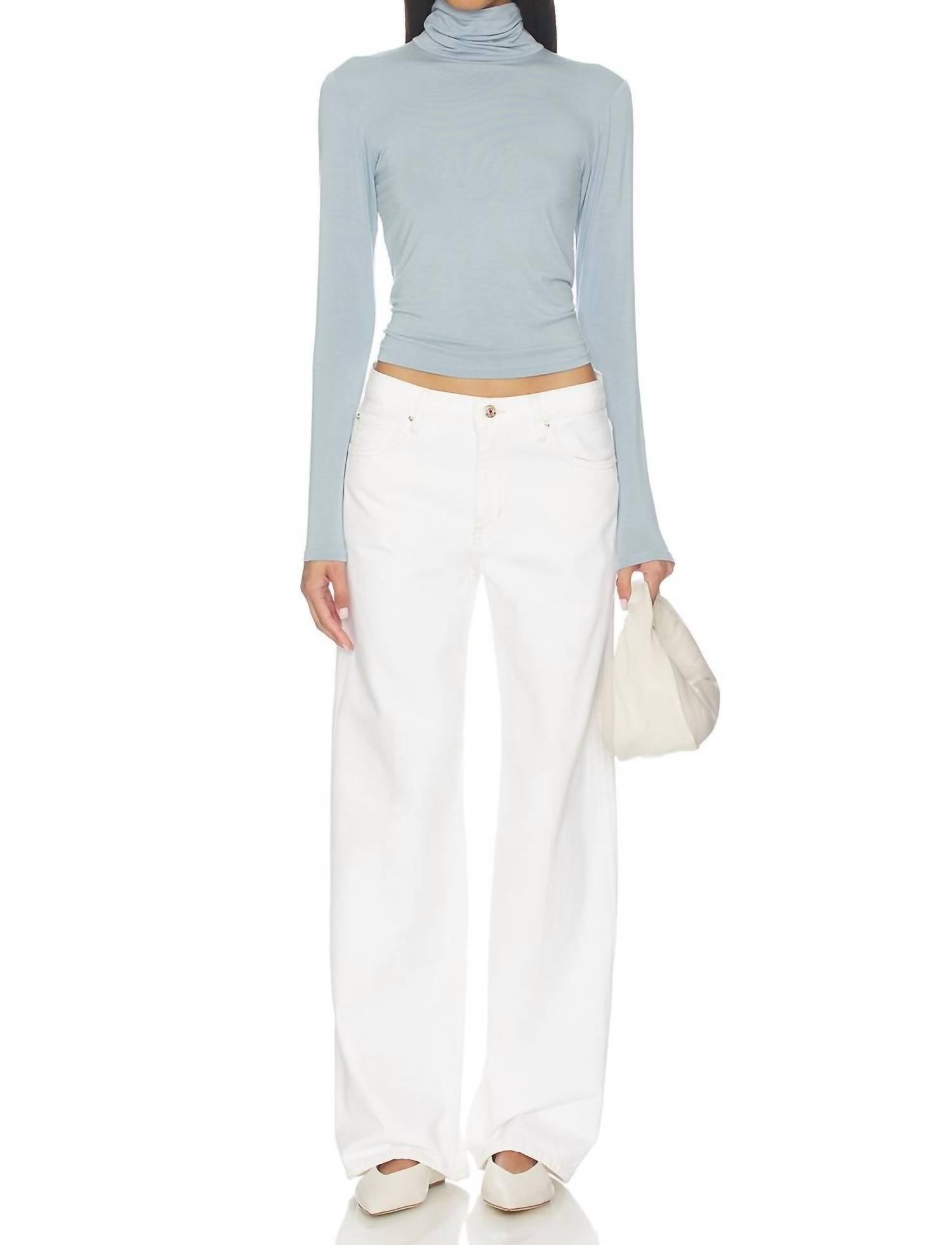 RIPLEY RADER Turtleneck Top in chambray - women's long sleeve top - view 4