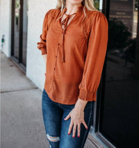 Mine - Pumpkin Polka Dot Blouse