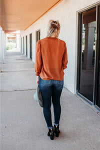 Mine - Pumpkin Polka Dot Blouse