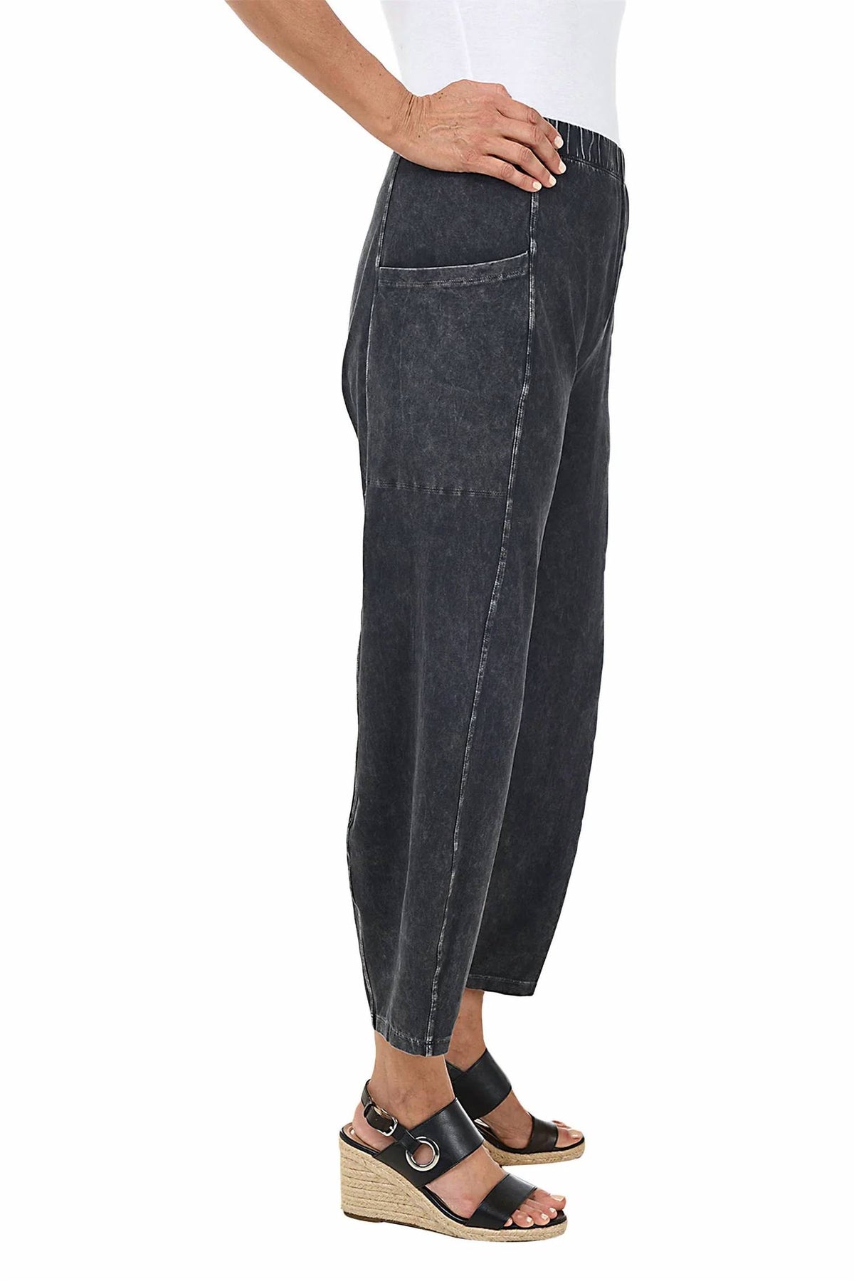 Jess & Jane - Jet Mineral-washed Ankle Pant
