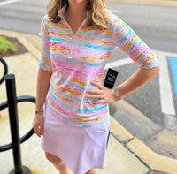 Ibkul - Ruched Arm Print Top