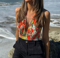 Olivaceous - Trisha Tropical Halter Bodysuit