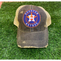 Sweet Texas Treasures Men's Houston Astros Distressed Trucker Caps in black - men's hat
