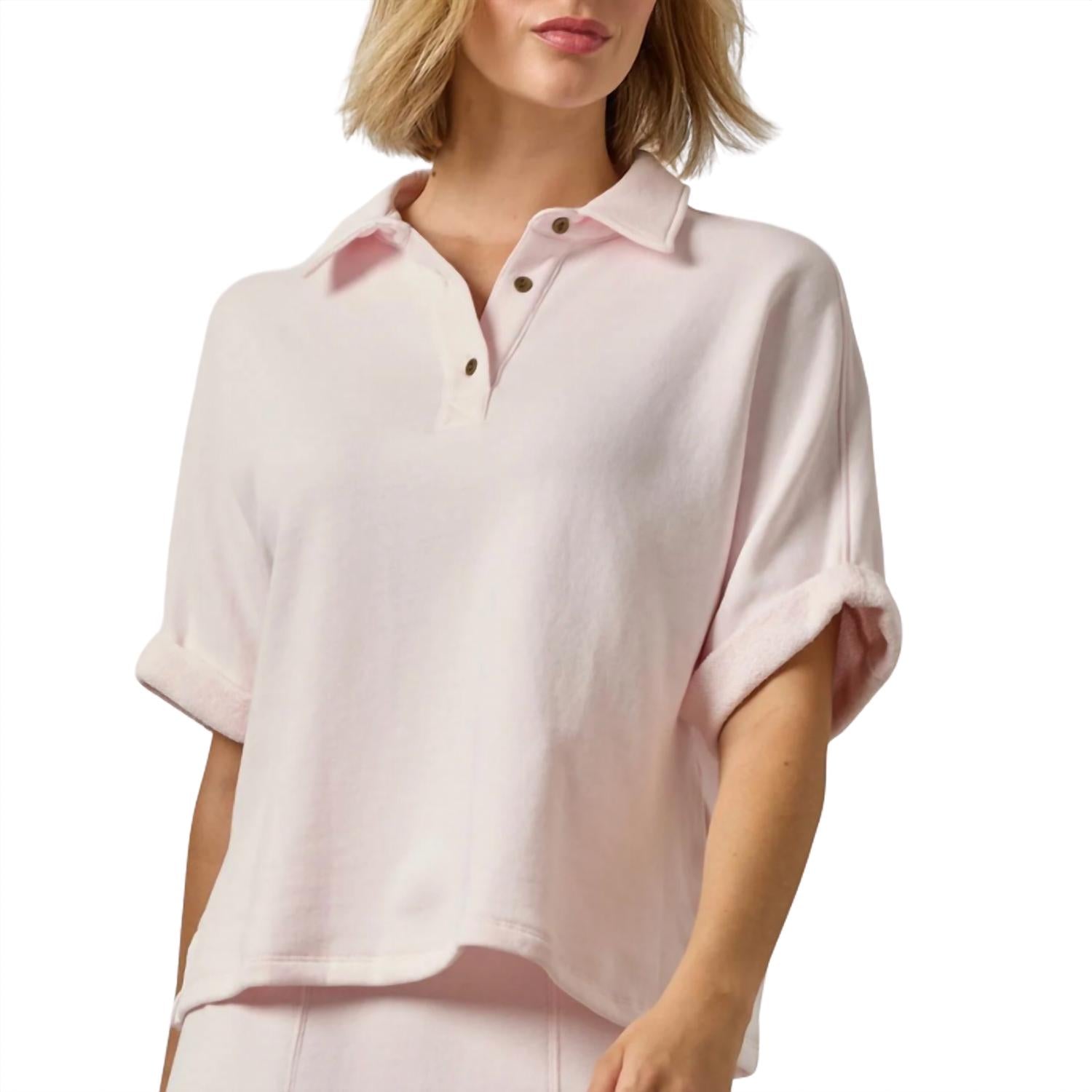 Lilla P - Oversized Terry Polo Top