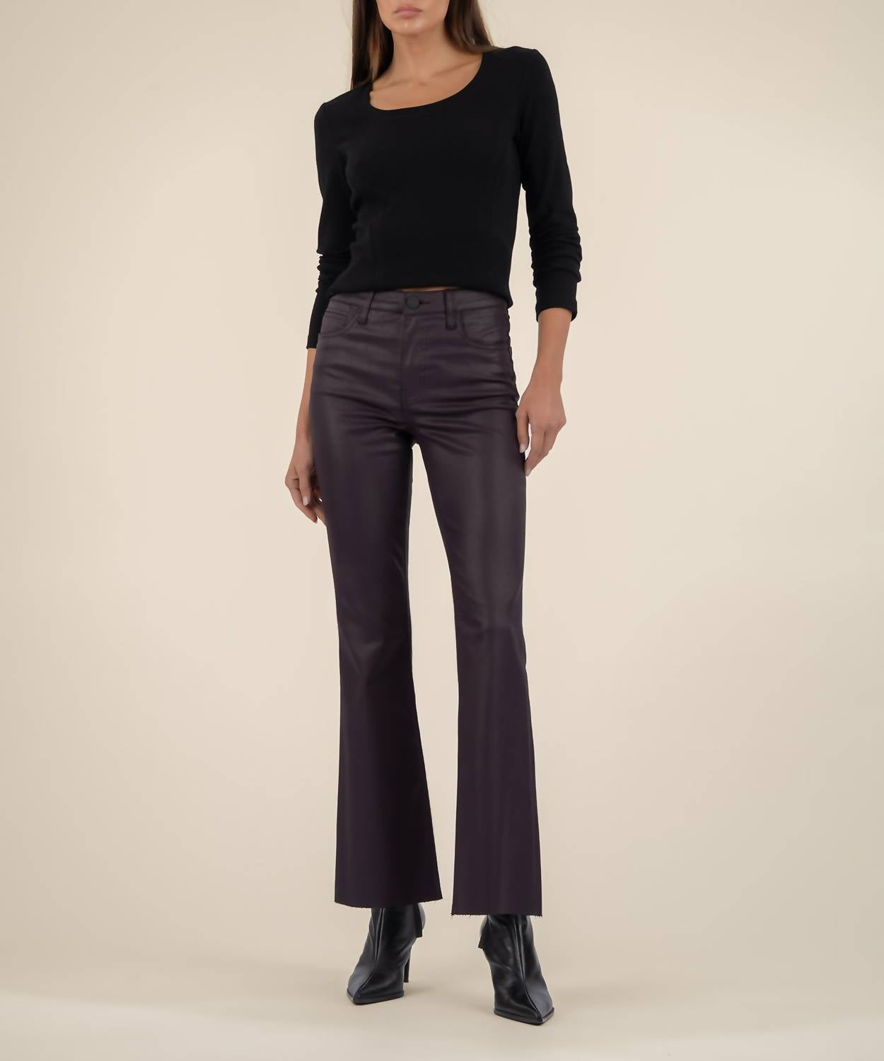 Kut From The Kloth - Stella Coated High Rise Flare Jeans