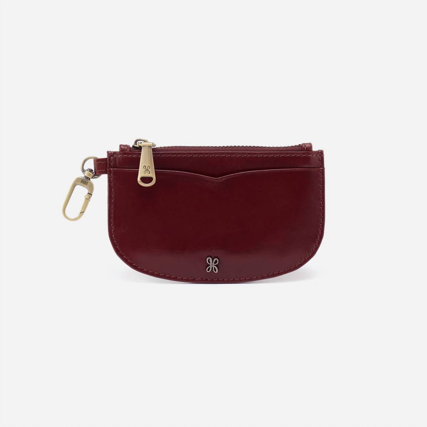 HOBO Women's Luna Card Pouch in saddleberry - women's bag - detail view