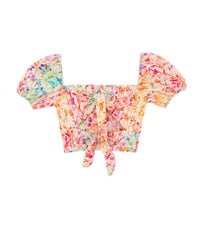 Theme - Girl's Noa Double Tie Top with Short Sleeve