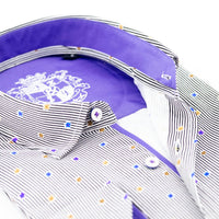 Eight X - Men's Stripes Print Button Down Shirt