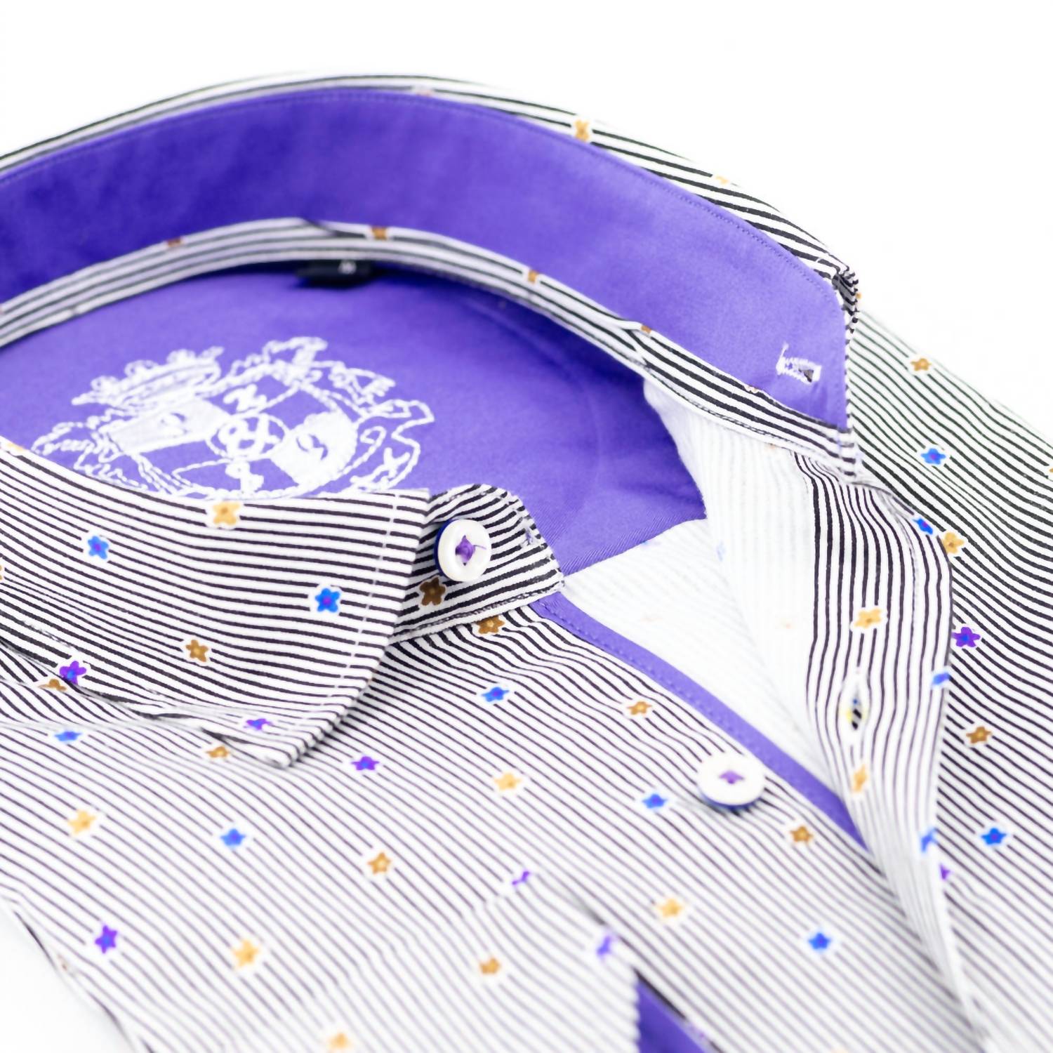 Eight X - Men's Stripes Print Button Down Shirt