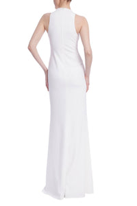 Badgley Mischka - Women's Embellished Broaches Deep V Neck Silhouette Gown