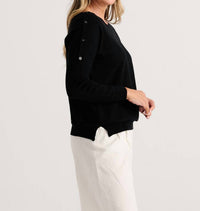 Zaket & Plover - Button Boat Neck Sweater