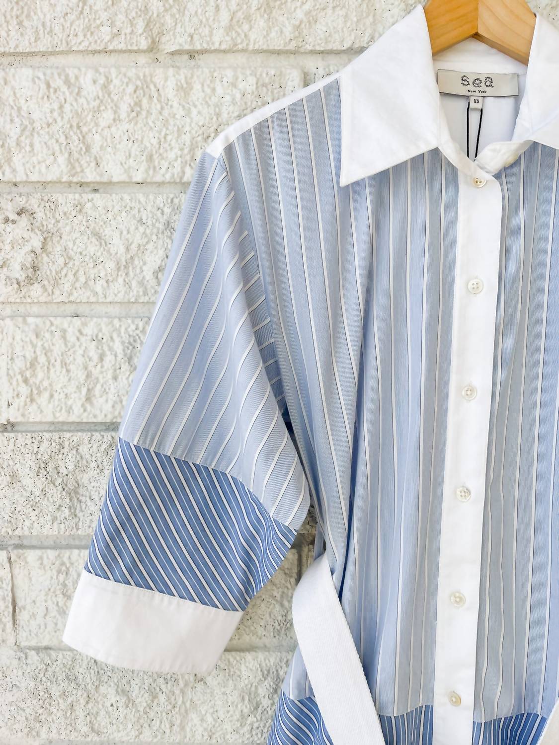 Sea - Helmi Striped Shirting Shirt Dress