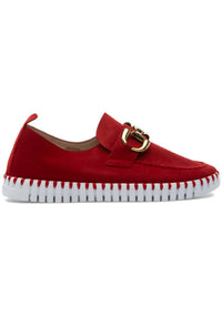 Ilse Jacobsen Women's Tulip Sneakers in deep red - women's sneaker - detail view