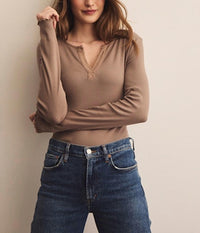 Michael Stars - Salem Mixed Placket Henley Top