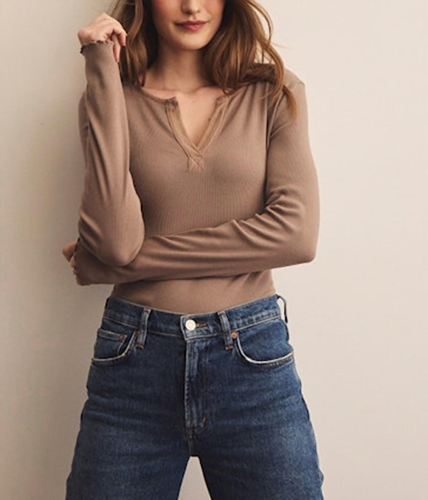 Michael Stars - Salem Mixed Placket Henley Top