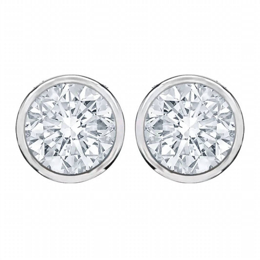 Diana M Jewels - 0.50 Cts Bezel Diamond Stud Earrings