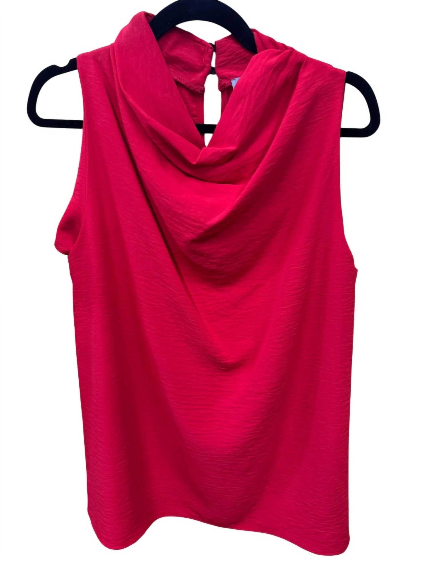 Pixi + Ivy Women's Cowl Neck Top in red - women's blouse