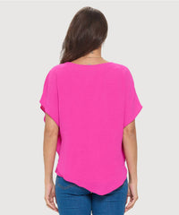Last Tango - Flowy Batwing Top With Overlay