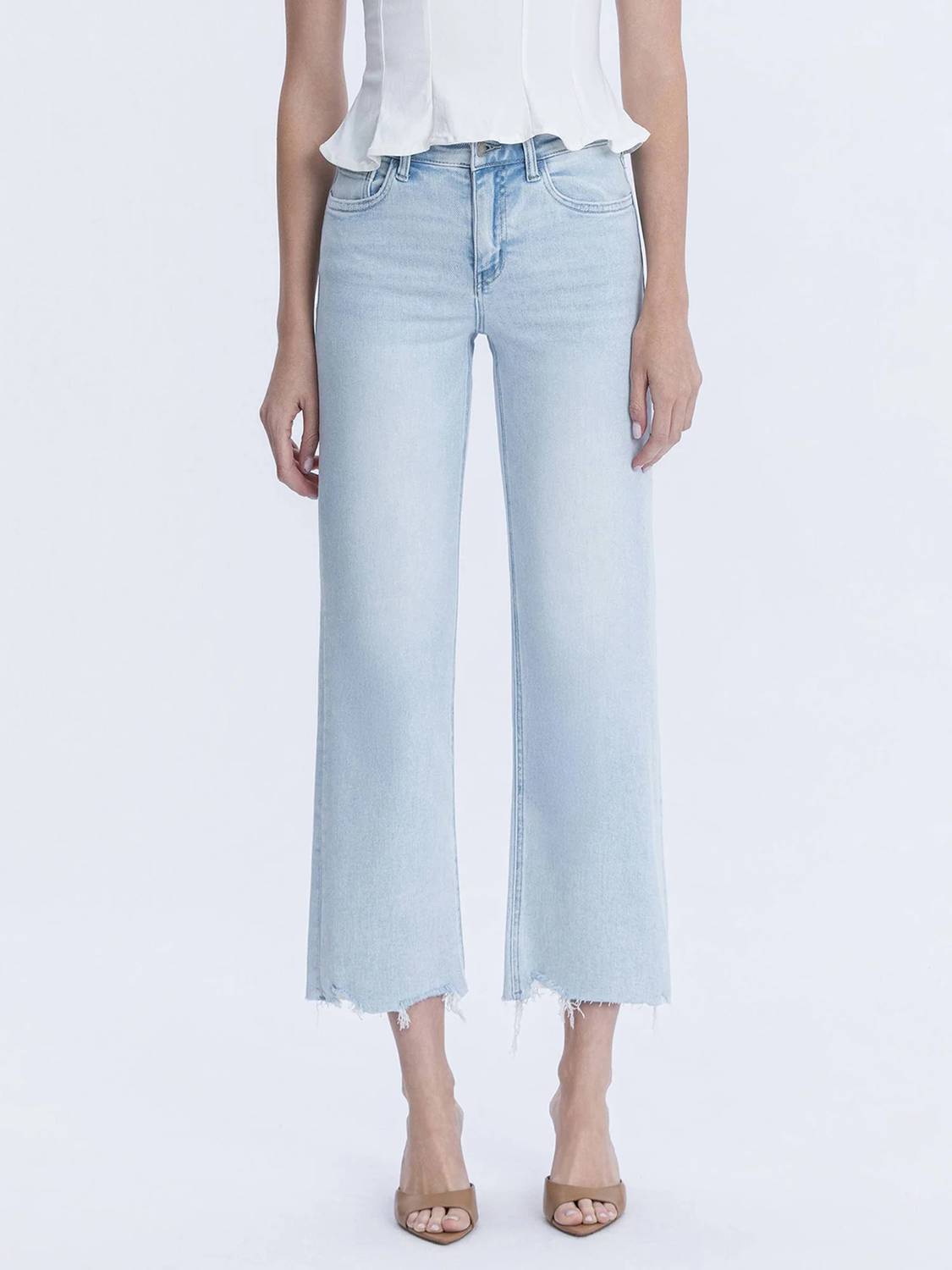 Vervet By Flying Monkey - Aileeah High Rise Slim Wide Leg Denim Jeans