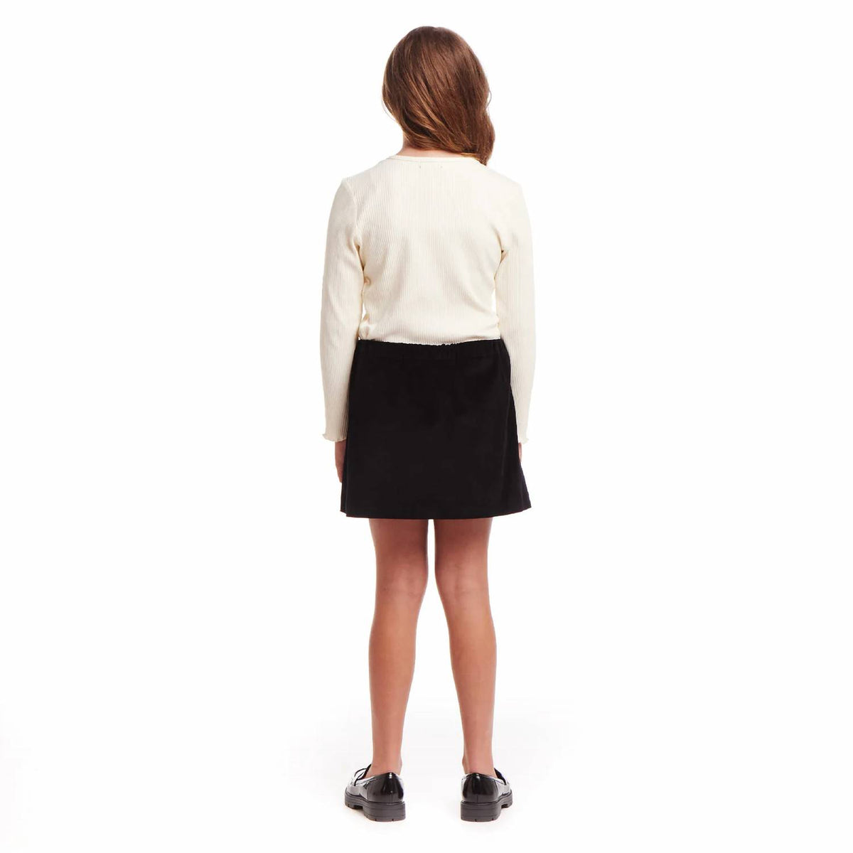 Andy & Evan - Girl's Rib Knit Long Sleeve Top And Corduroy Skirt Set