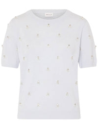 Milly - Rosalyn Rhinestone Crew Neck Top